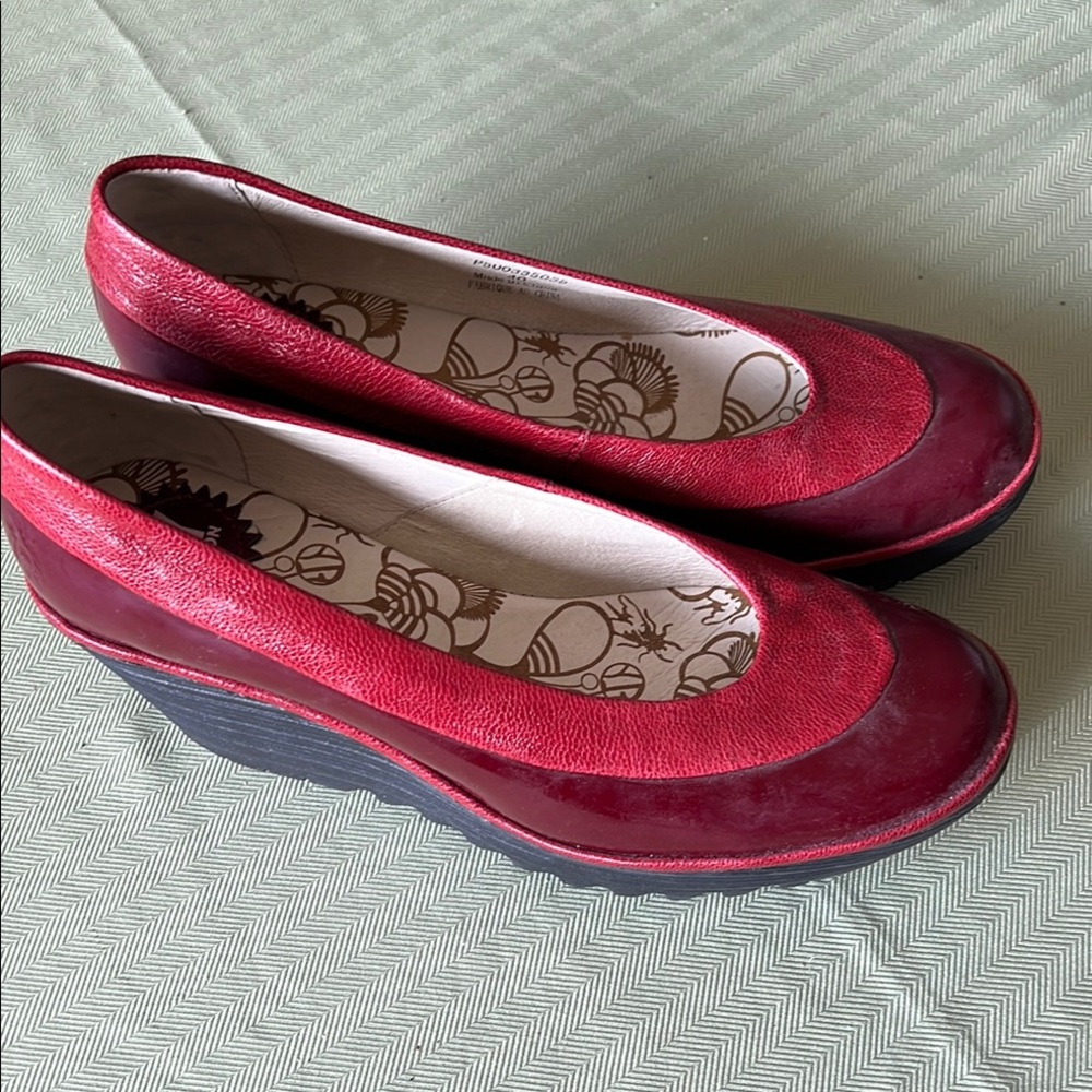 Fly London Burgundy Women's Wedge Shoes